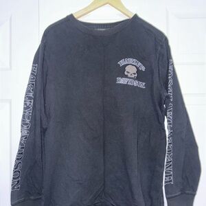 Vintage Harley-Davidson Black Long Sleeve Skull Tee